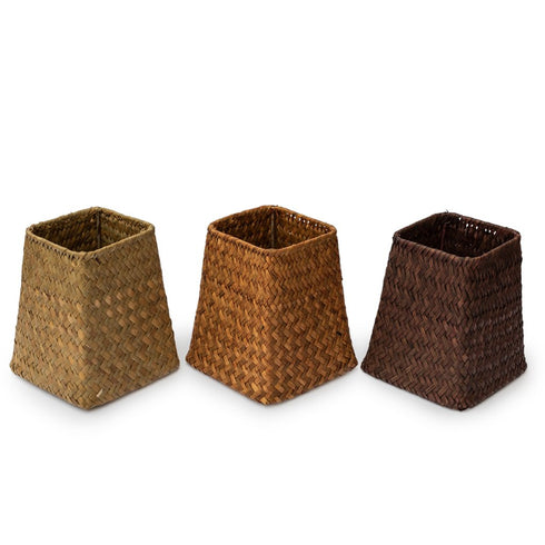 handmade seagrass vase natural wicker small woven basket wholesale